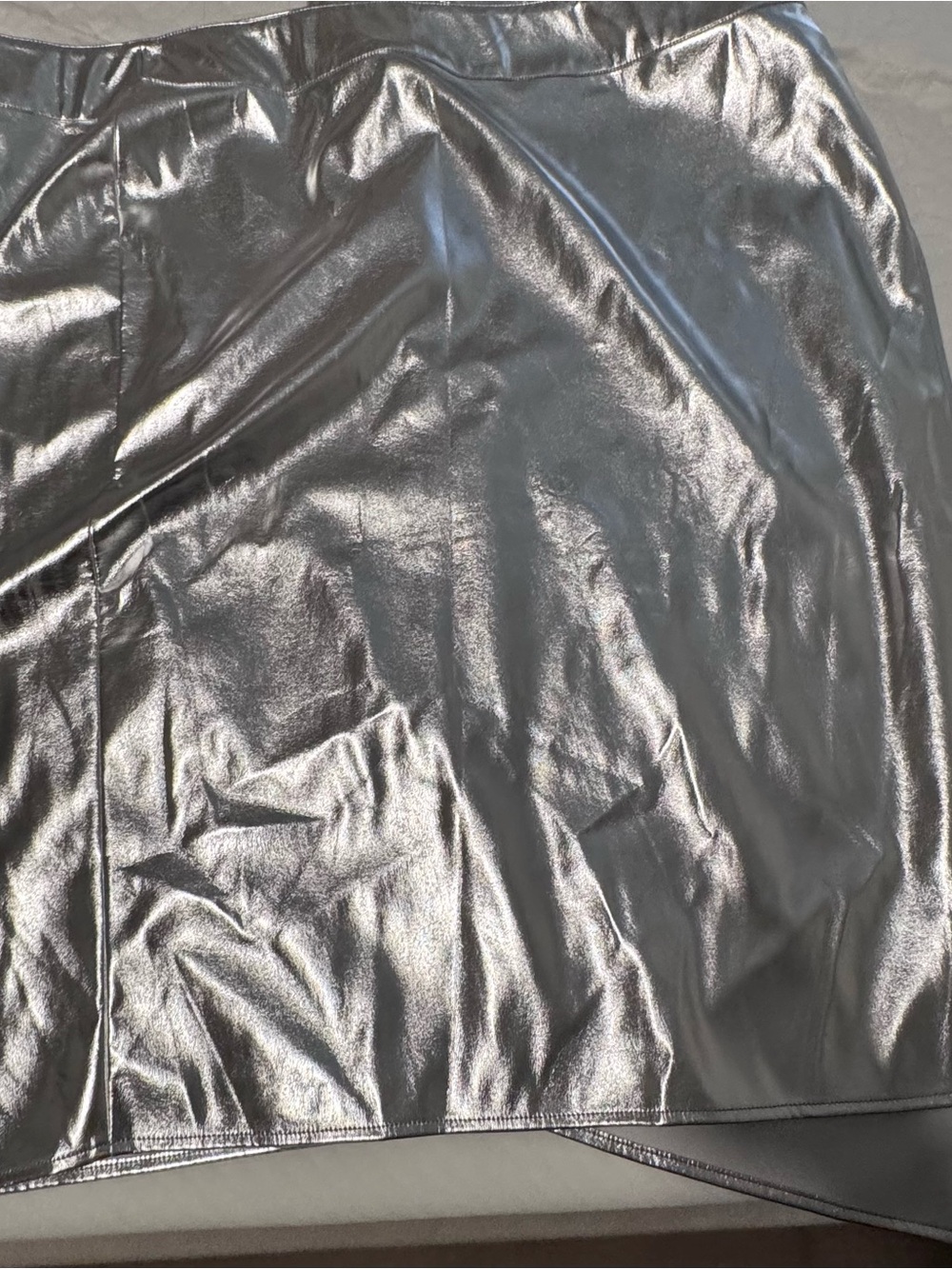 Never Fully Dressed Metallic Silver Mini Skirt